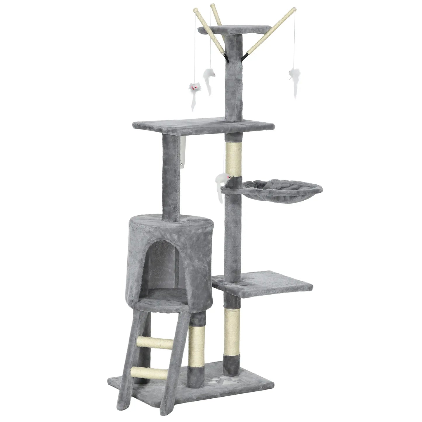 53 Cat Tree Tower, Kitten Activity Centre, Scratching Posts, Grey Cat Trees Grey at Gallery Canada