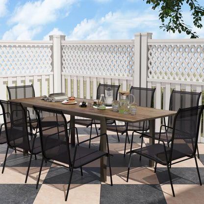 63"-94.5" Extendable Outdoor Dining Table, Steel Frame, Brown Patio Dinning Tables at Gallery Canada