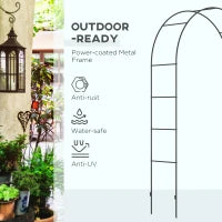 7.9FT Metal Garden Arch Trellis, Outdoor Arbor for Climbing Plants