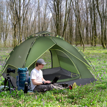 3 Person Camping Tent, 1000mm Waterproof, Dark Green Camping Tents at Gallery Canada