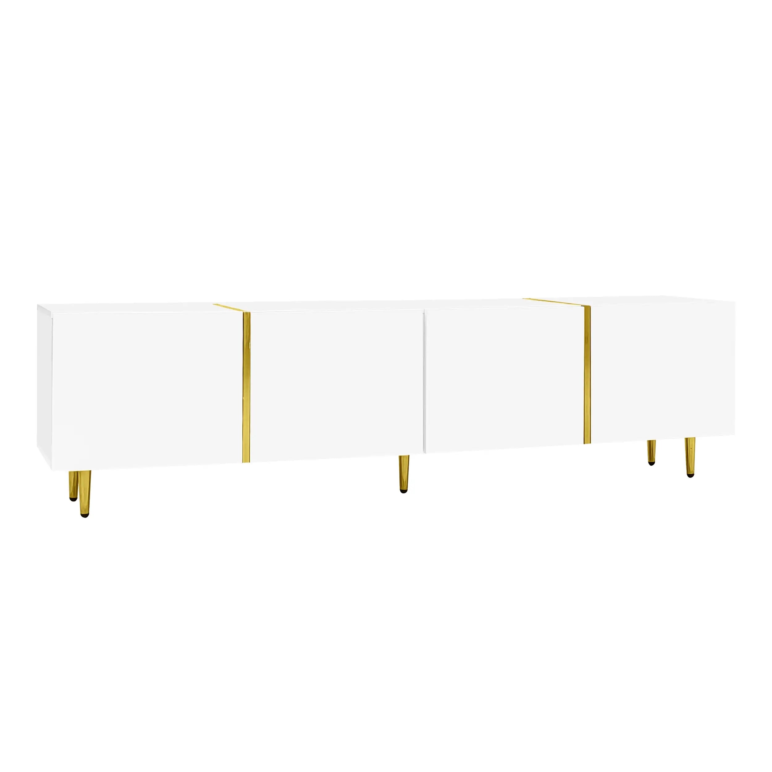 Modern TV Stand, 4 Doors, Soft-Close Hinges, 67