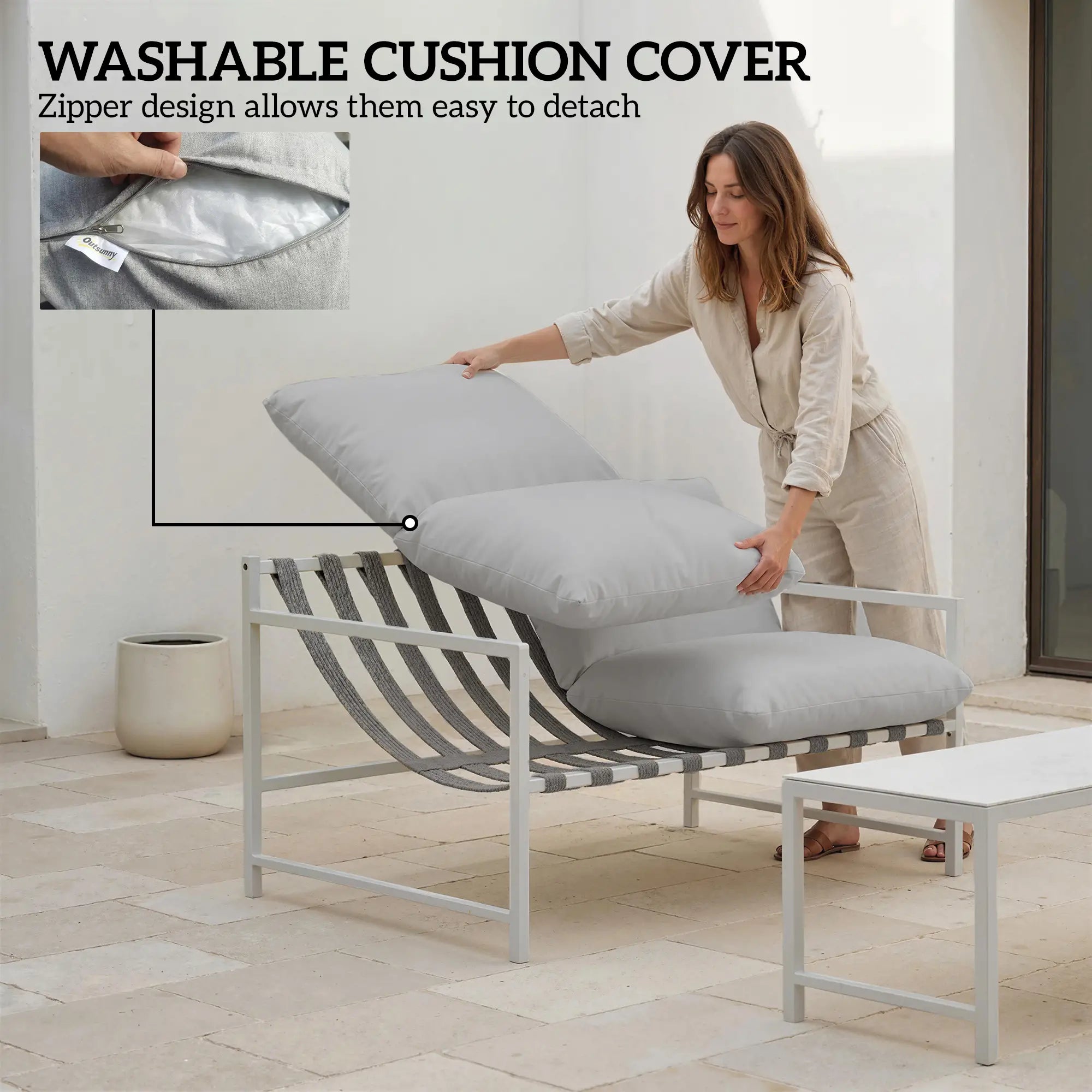 Patio Furniture Set, Loveseat Sofa With Coffee Table, Light Grey Patio Furniture Sets at Gallery Canada