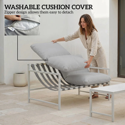 Patio Furniture Set, Loveseat Sofa With Coffee Table, Light Grey Patio Furniture Sets at Gallery Canada