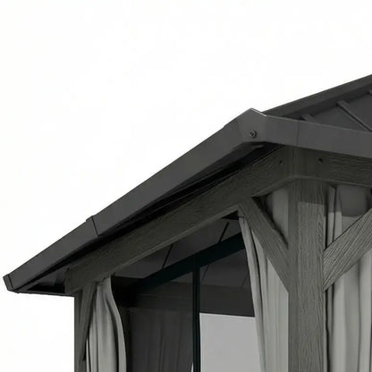 10' X 10' Hardtop Gazebo With Steel Roof, Netting & Curtains, Steel Gazebos at Gallery Canada