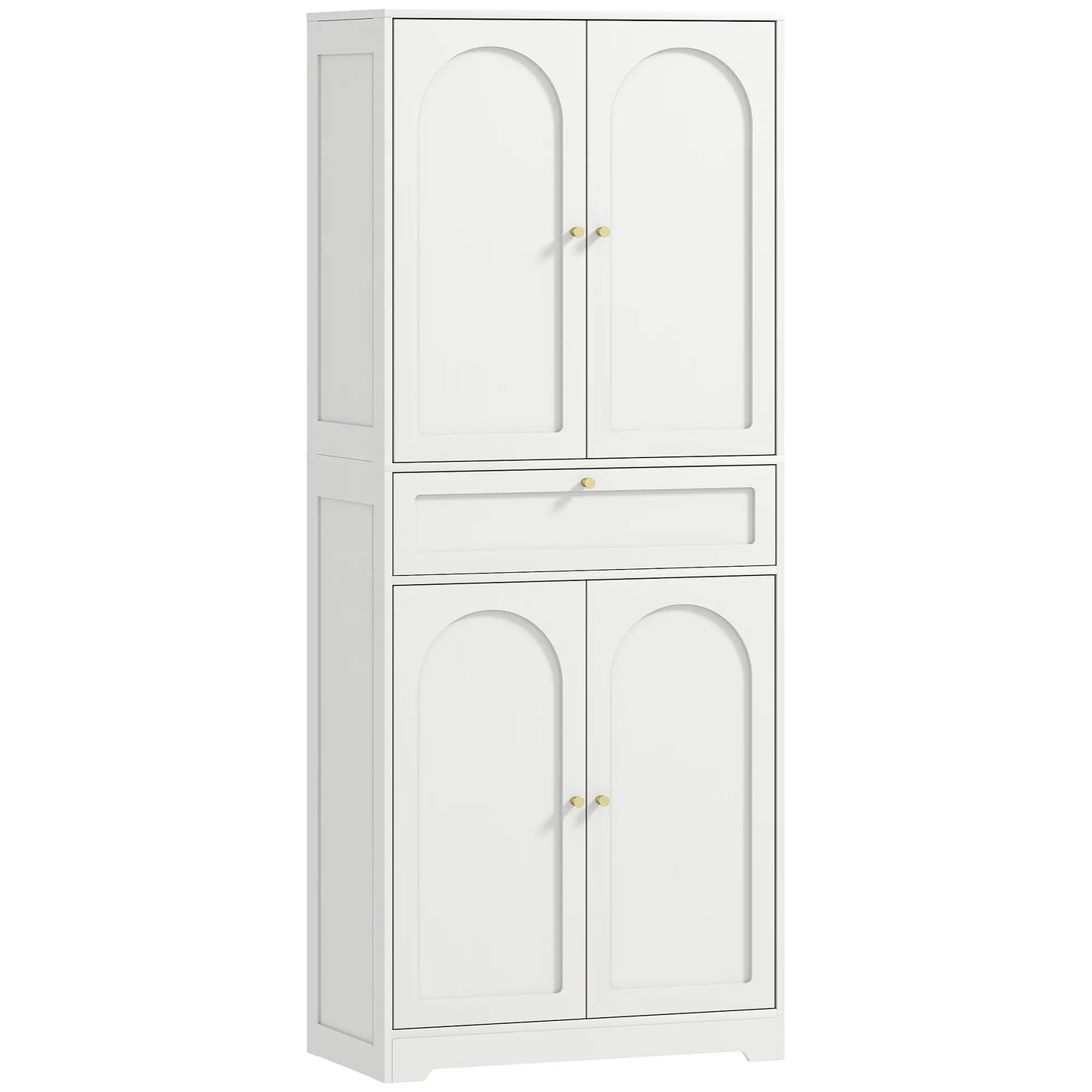 72.4" Tall Kitchen Pantry Cabinet, Shaker Doors, Adjustable Shelves, White Kitchen Pantry Cabinets White at Gallery Canada