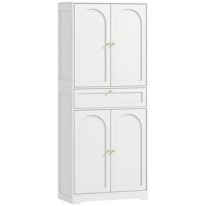 72.4" Tall Kitchen Pantry Cabinet, Shaker Doors, Adjustable Shelves, White Kitchen Pantry Cabinets White at Gallery Canada