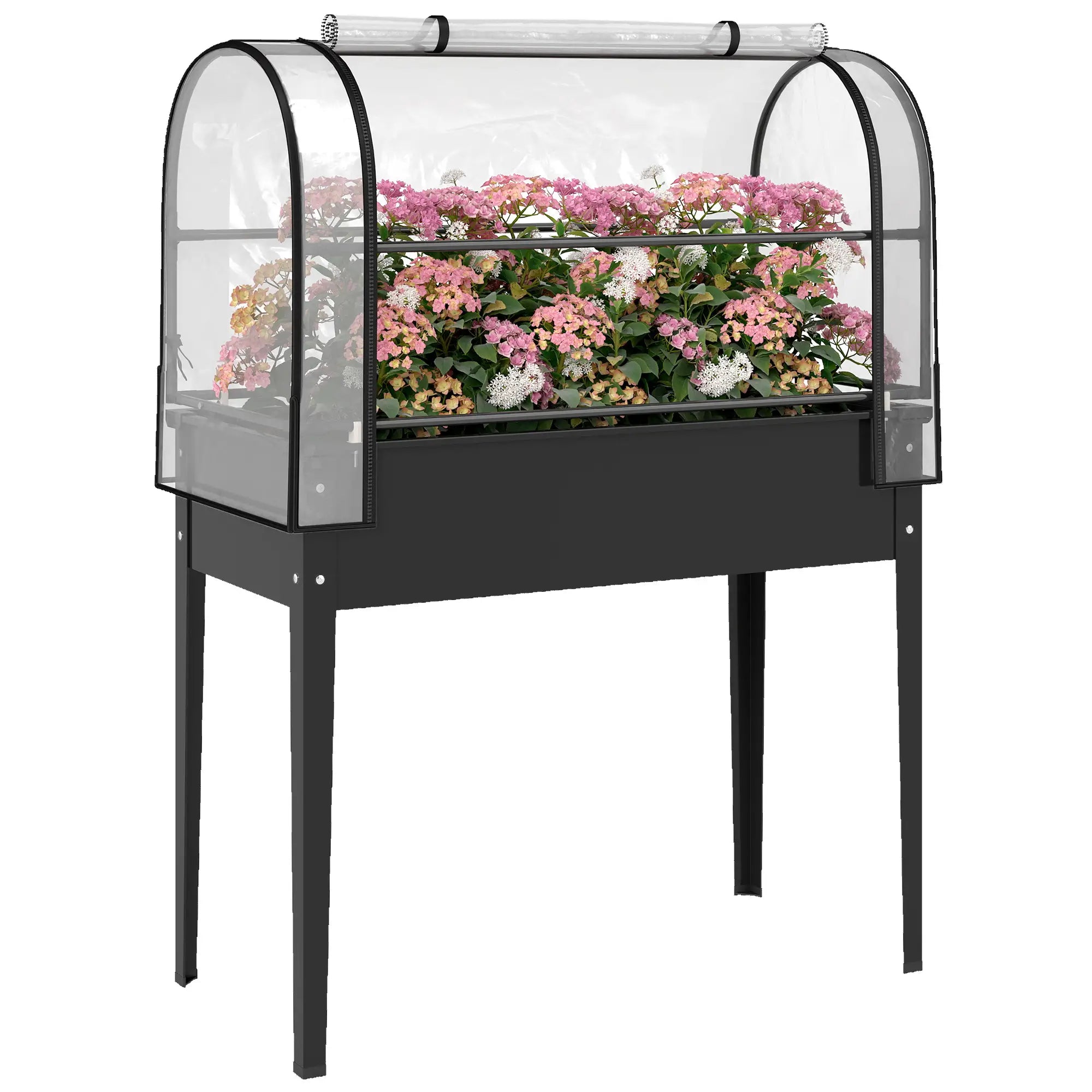 Metal Raised Garden Bed With Greenhouse Cover, Black Raised Garden Beds at Gallery Canada