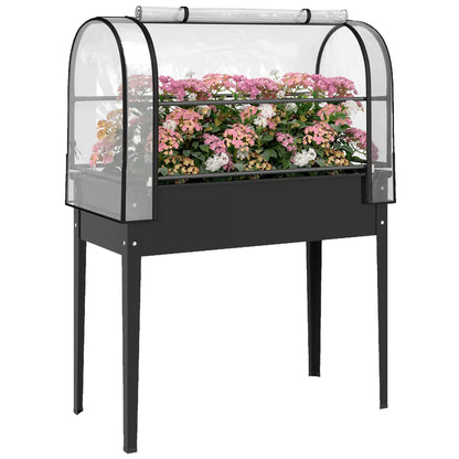Metal Raised Garden Bed With Greenhouse Cover, Black Raised Garden Beds at Gallery Canada