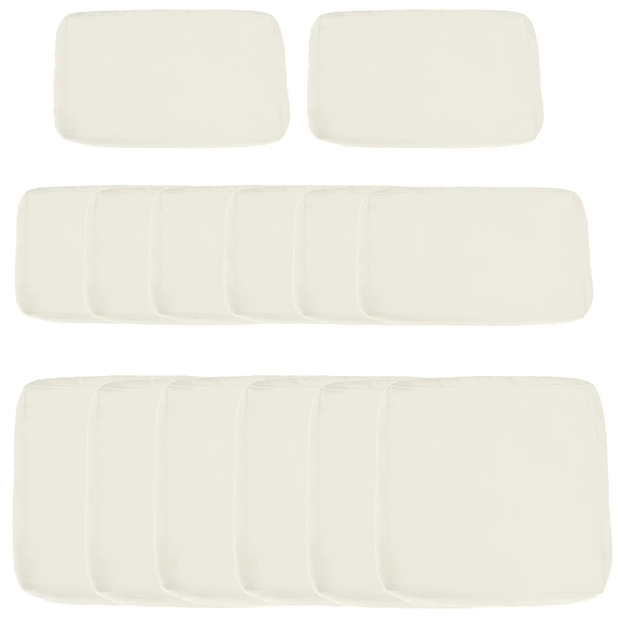 14pc Patio Rattan Sofa Set, Polyester Cushion Cover, Cream White Patio Chair Cushions Cream at Gallery Canada