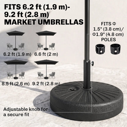 48 lb Heavy Duty Patio Umbrella Base, Water Filled Stand, Black Umbrella Bases at Gallery Canada