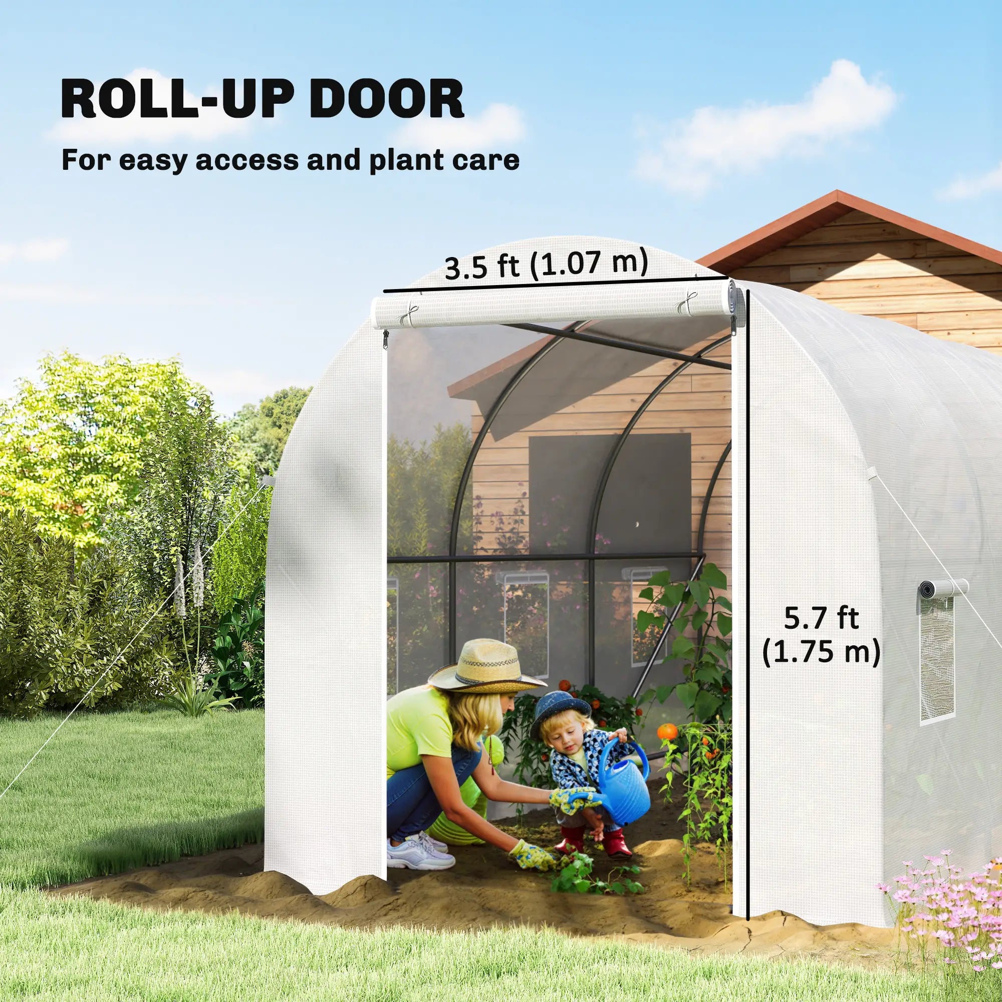 11.5x6.6x6.6ft Walk-In Greenhouse, Portable Garden Plant House, White Walk In Greenhouses at Gallery Canada