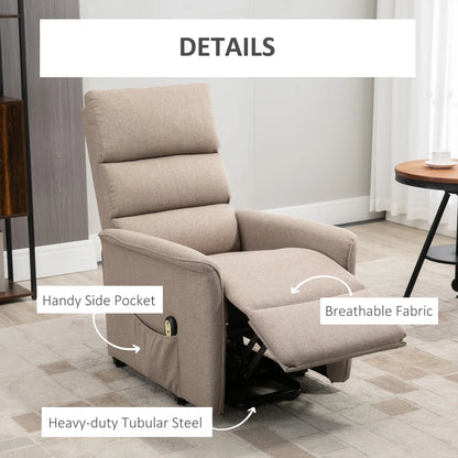 Power Lift Chair Recliner with Remote, Side Pockets, Brown Electric Power Lift Chairs at Gallery Canada