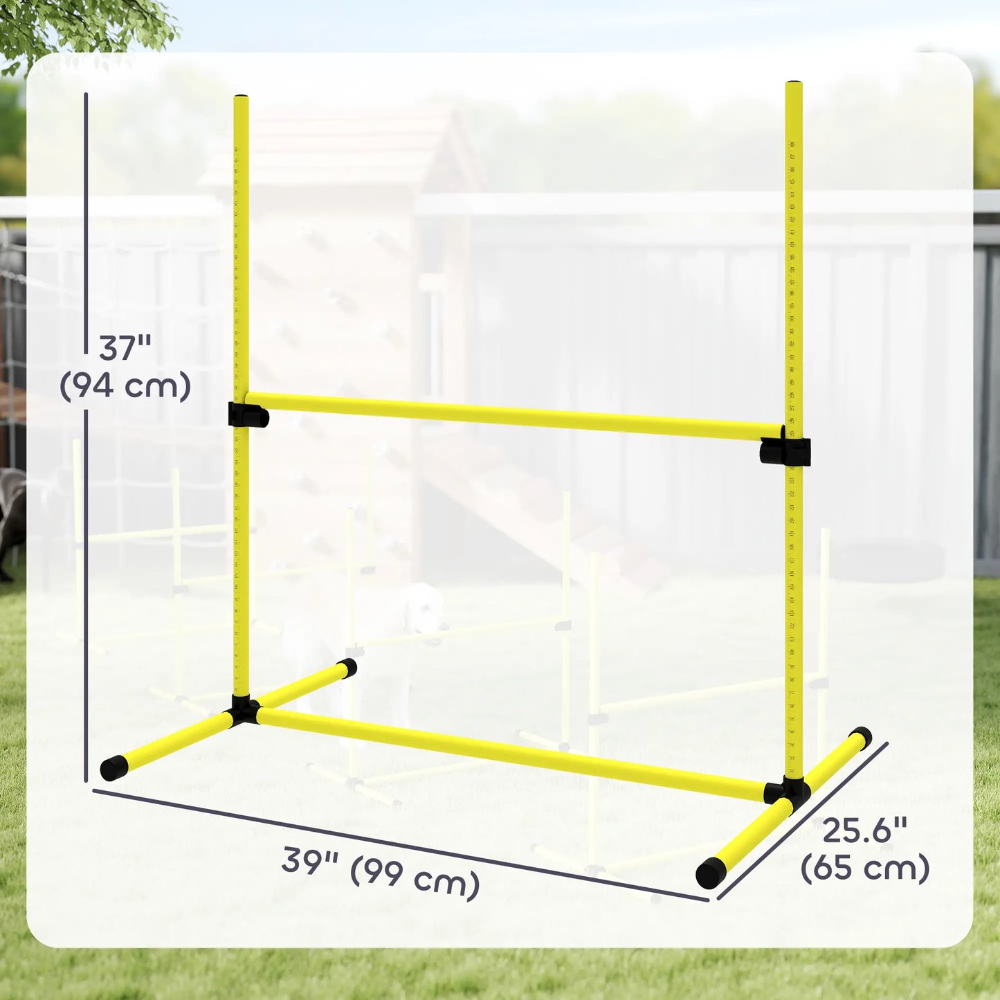 Set of 4 Dog Agility Training Jump Bars, Adjustable, Yellow Dog Agility Training Equipment at Gallery Canada