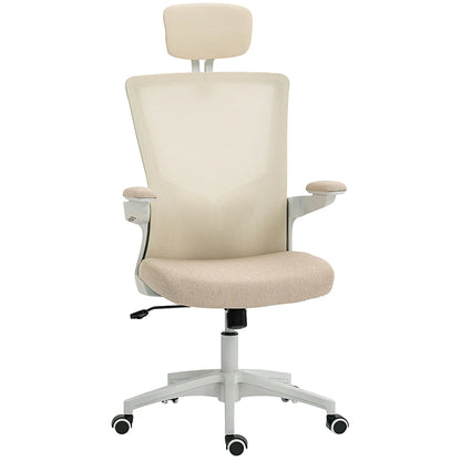 Ergonomic Office Chair, Swivel Desk Chair, Adjustable Lumbar Support, Headrest, Height, Flip-Up Armrests, Beige Task Chairs at Gallery Canada