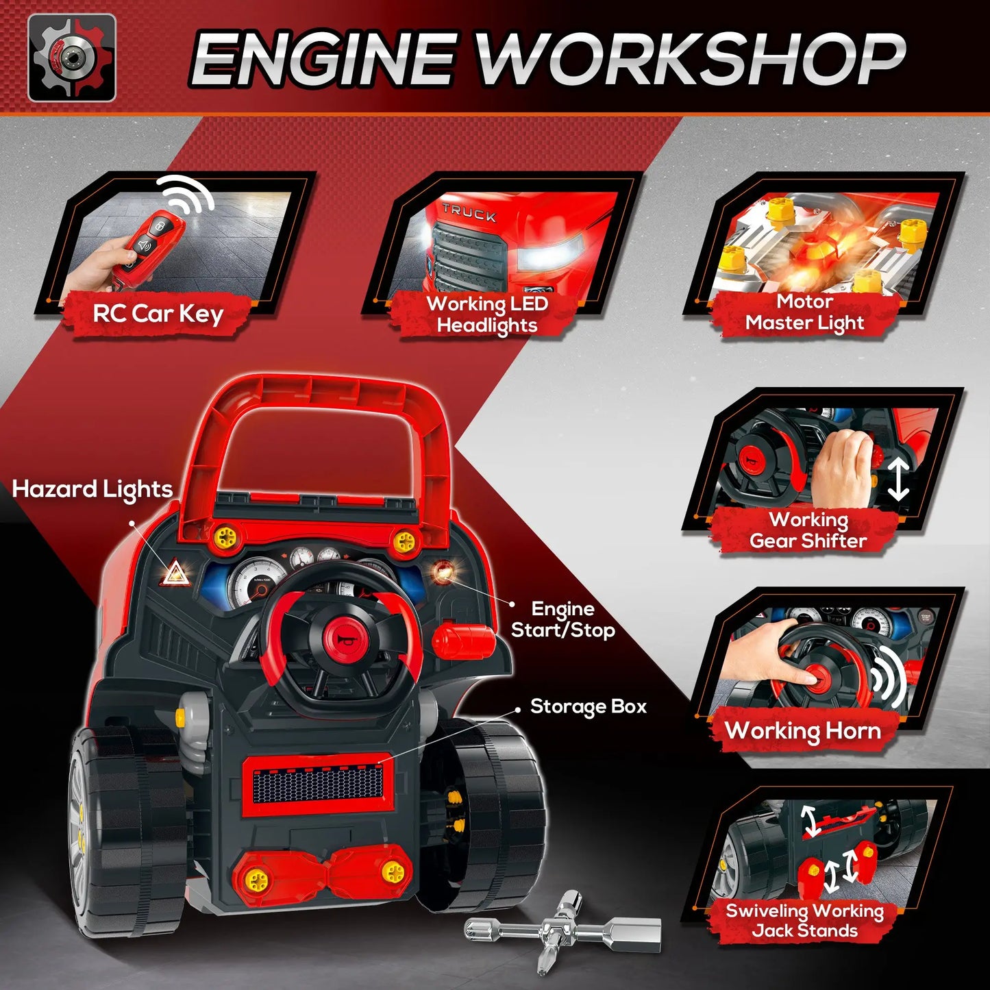 Smart Truck Engine Toy Set, Mini Car Service Station, Kids Tool Set, 3-5 Years Workbench Toy Sets at Gallery Canada