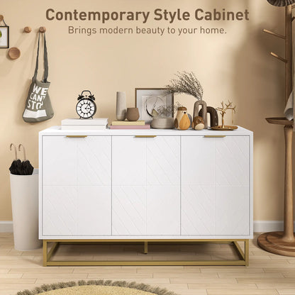 Sideboard Storage Cabinet, 3 Doors, Adjustable Shelves, White Kitchen Pantry Cabinets at Gallery Canada