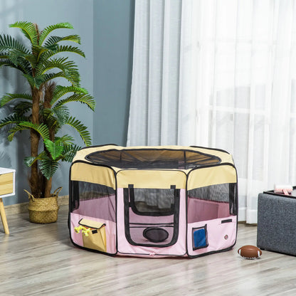 49-Inch Large Pet Playpen, Portable Dog Cat Cage, Carry Bag, Pink Houses, Kennels & Pens at Gallery Canada