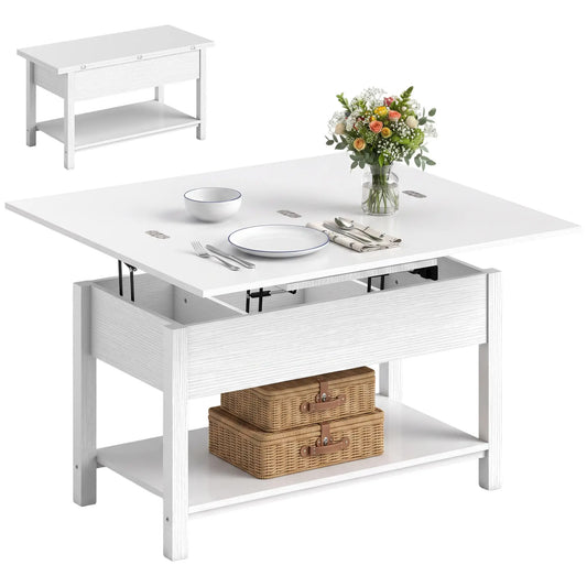 Lift Top Coffee Table, with Storage, White Coffee Tables White at Gallery Canada