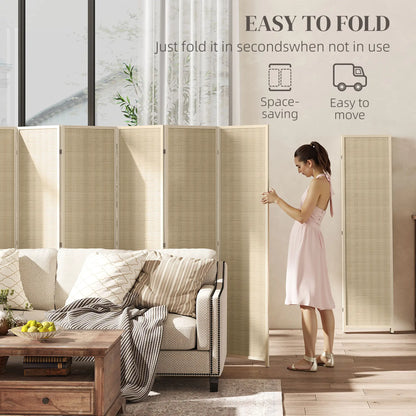 Woven Bamboo Room Divider, 6 Panel Folding Privacy Screen, Natural Wood Room Dividers at Gallery Canada