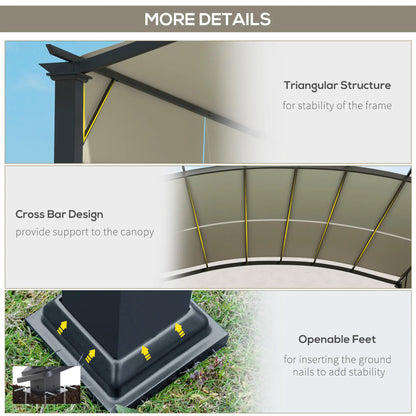 11' x 11' Retractable Pergola Canopy, Patio Backyard, Beige Pergolas at Gallery Canada