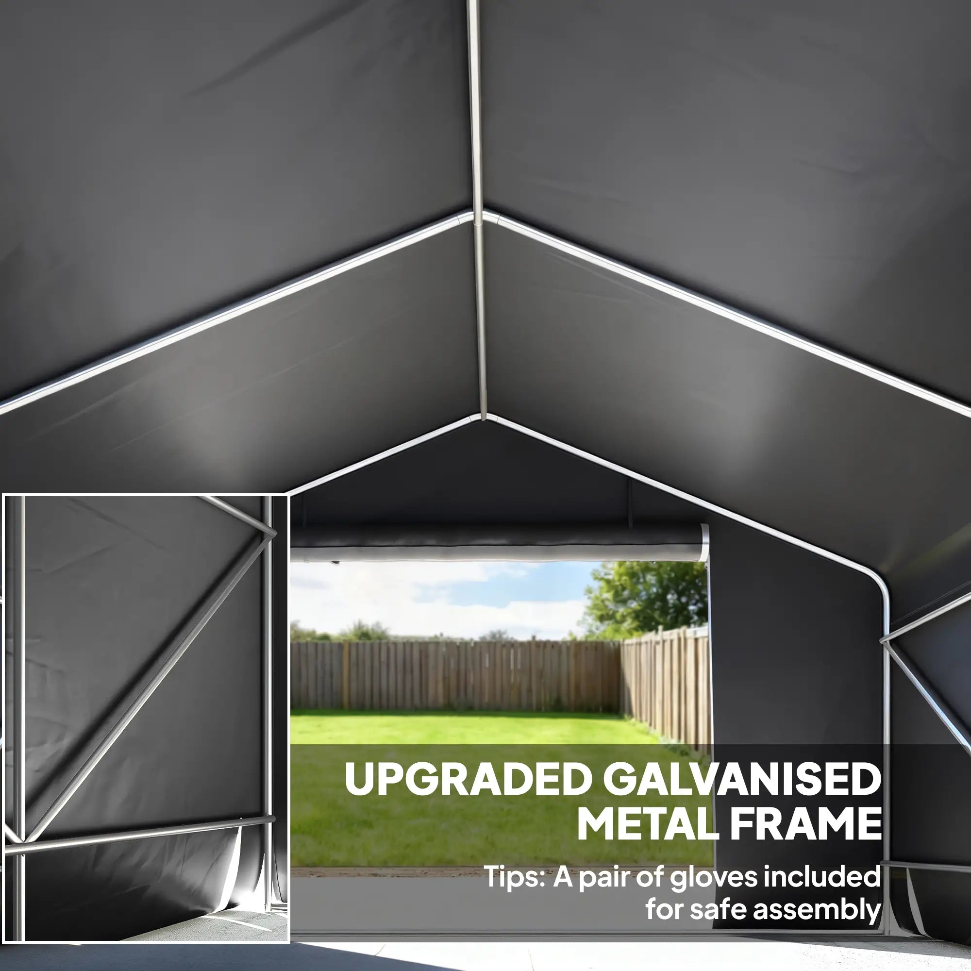 10' x 10' Portable Shed, Waterproof Bike Tent, Dark Grey Sheds at Gallery Canada