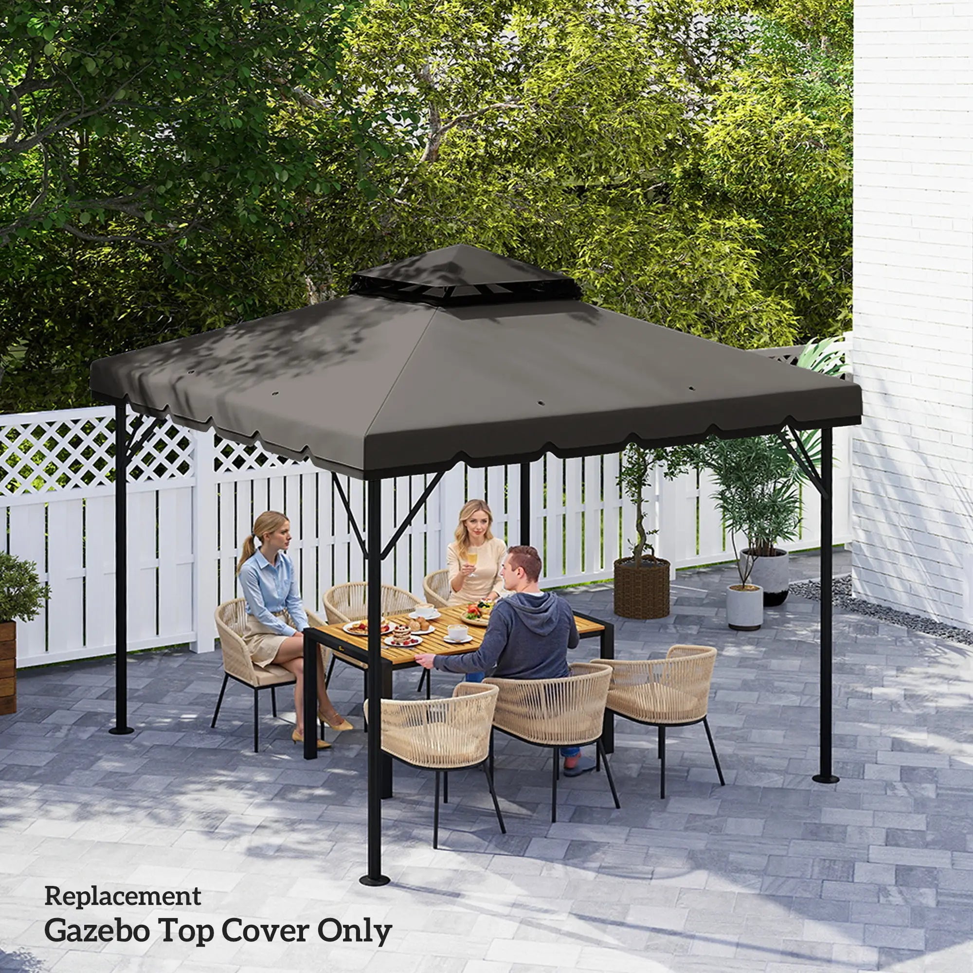 10' x 10' Gazebo Canopy Replacement, Light Grey/Dark Grey Gazebo Canopy Replacement at Gallery Canada