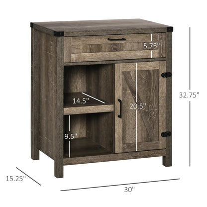 Rustic Barn Door Cabinet, Farmhouse Buffet Sideboard, Dark Oak Bar Cabinets at Gallery Canada