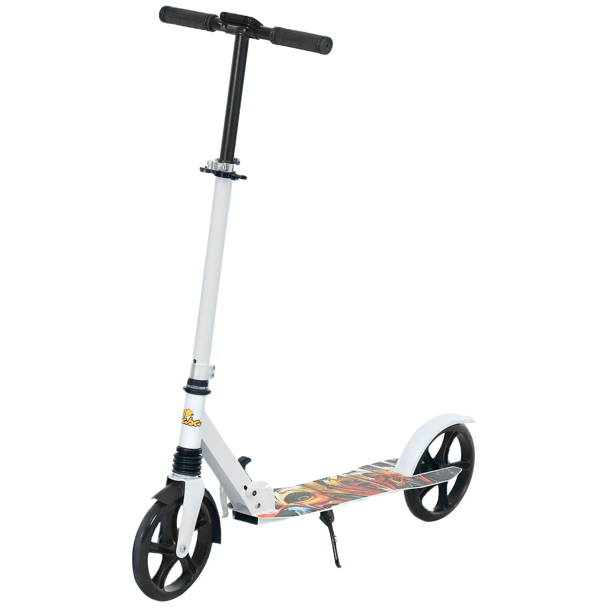 Kids Kick Scooter, Adjustable Height, Rear-Fender Brake, 200mm Wheel, Foldable, White Scooters White at Gallery Canada
