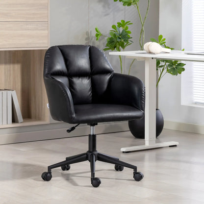 Swivel Office Chair, Faux Leather, Adjustable Height, Black Task Chairs at Gallery Canada