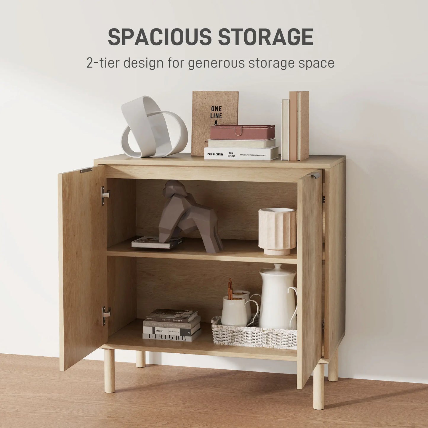 Accent Cabinet with Doors, Adjustable Shelf, Wood Legs, Oak Storage Cabinets at Gallery Canada