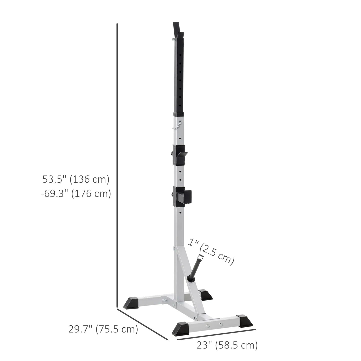 2-Piece Barbell Rack, 53.5"-69.3" Adjustable, 440LBS Capacity Power Towers at Gallery Canada