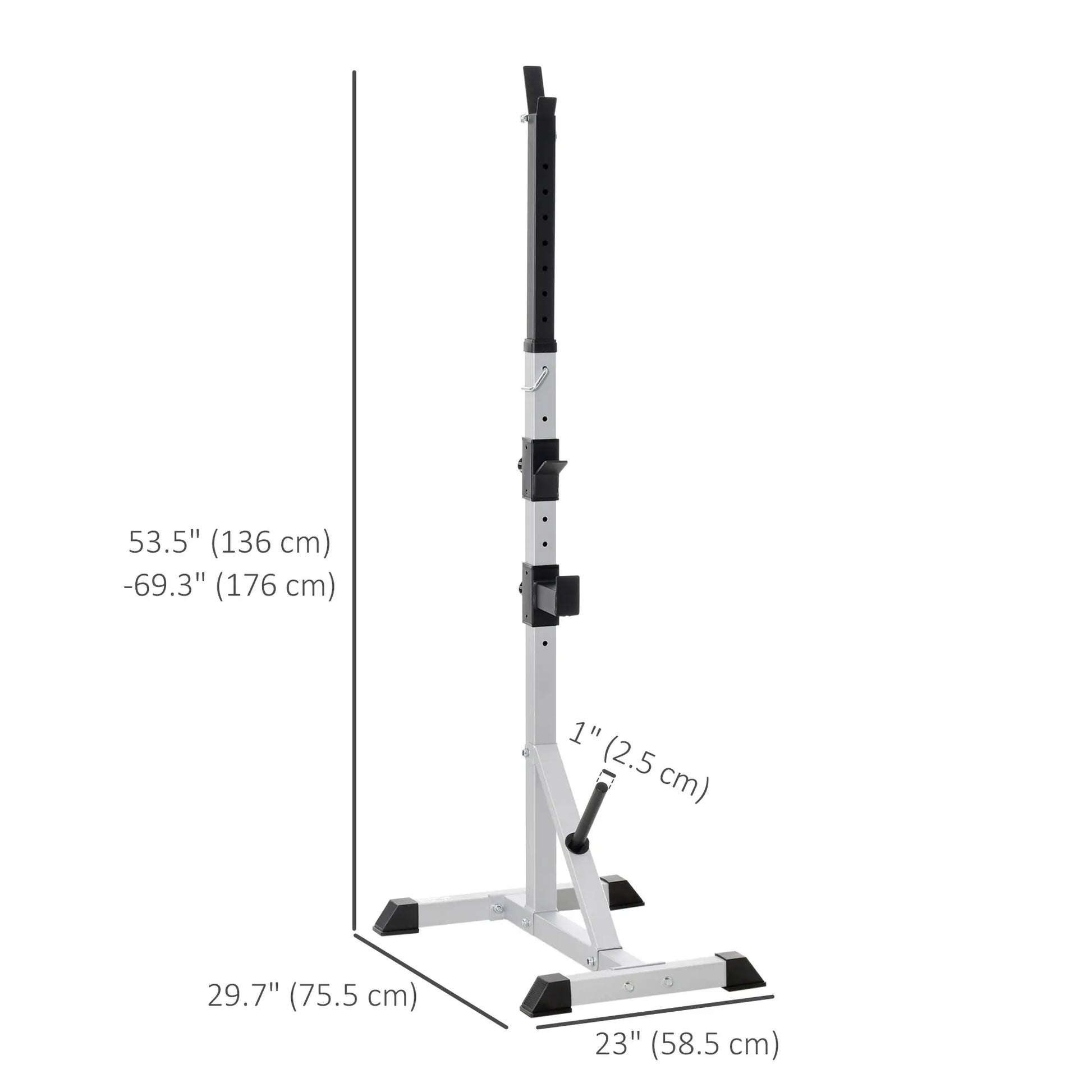 2-Piece Barbell Rack, 53.5"-69.3" Adjustable, 440LBS Capacity Power Towers at Gallery Canada