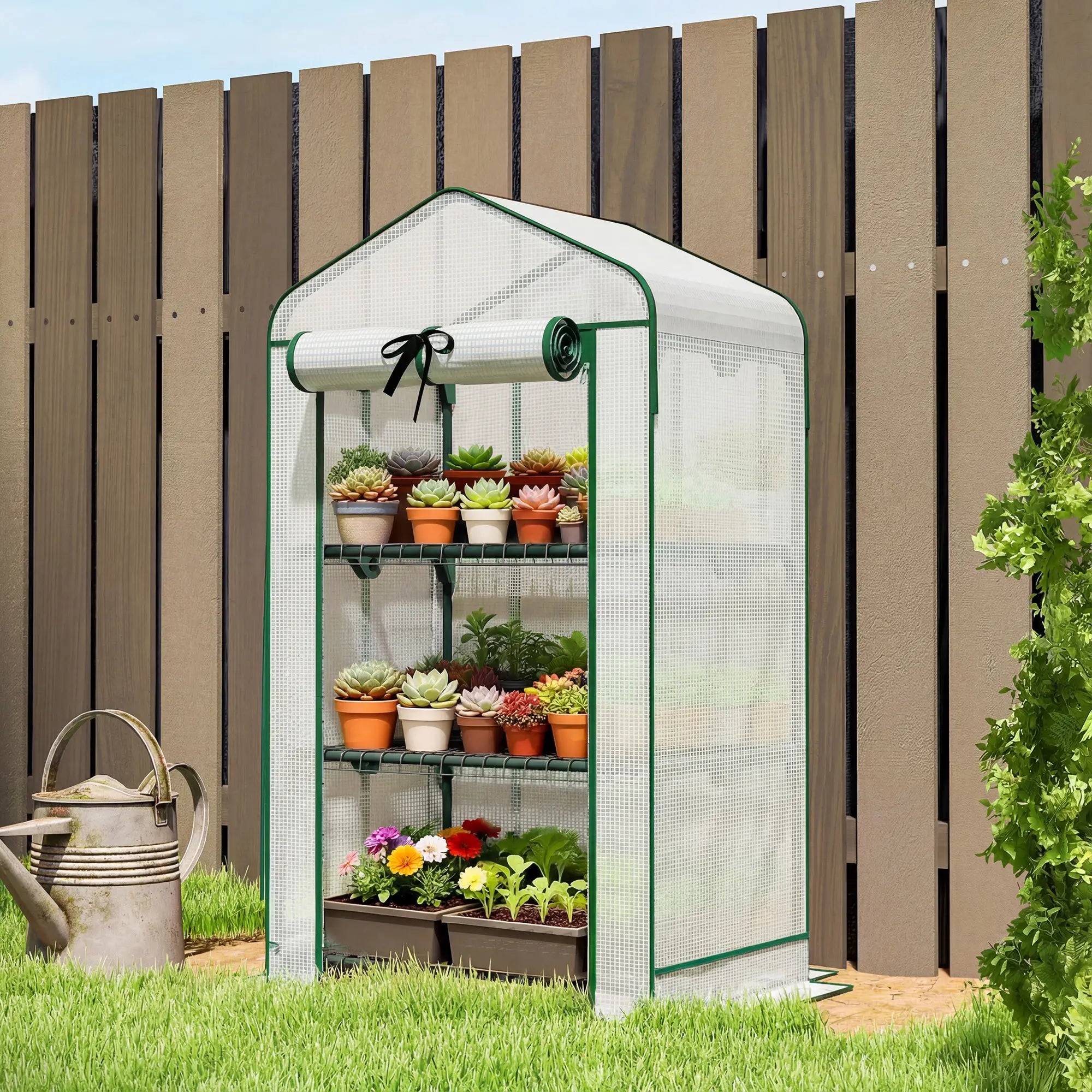 Mini Greenhouse With Screen Roof, 27.6