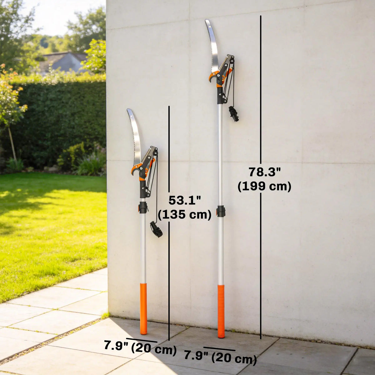 6.5ft Manual Pole Saw, Telescopic Aluminium Pole Pruner, 65Mn Steel Blade Garden Accessories at Gallery Canada