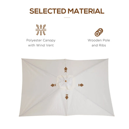 Patio Sun Umbrella, Rectangle, Cream White Sun Umbrellas at Gallery Canada