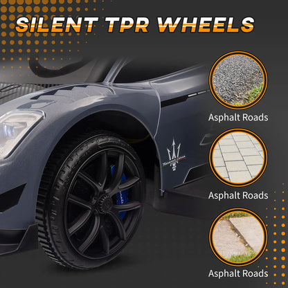 6V Maserati GT2 Licensed Electric Car for Kids, Grey Electric Toy Cars at Gallery Canada