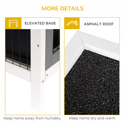 2 Tier Wooden Rabbit Hutch Bunny Pet House Wooden Coop Run, Grey Rabbit Hutch at Gallery Canada