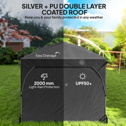 10 x 20 ft Pop Up Canopy Tent, Reflective Strips, UPF 50+, 6 Sandbags, Black Pop Up Canopies at Gallery Canada