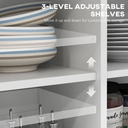 Rolling Kitchen Island, Drop Leaf, 2 Drawers, Adjustable Shelves, White Kitchen Islands & Kitchen Carts at Gallery Canada