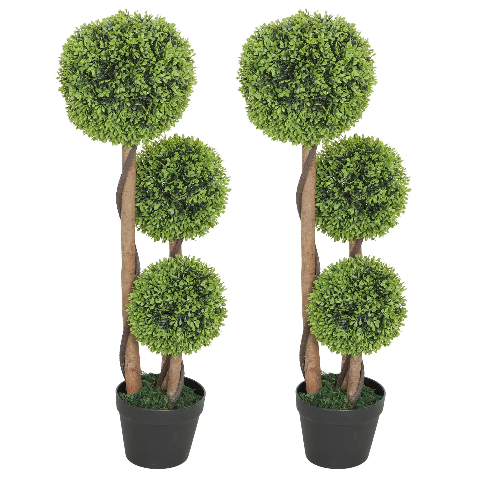 3FT Artificial Boxwood Topiary Trees, Set of 2, Green Artificial Trees Green at Gallery Canada
