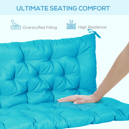 Porch Swing Cushion, Garden Bench Cushion with Backrest, Non-Slip 3-Seater, 59.1" x 38.6", Turquoise Patio Chair Cushions at Gallery Canada