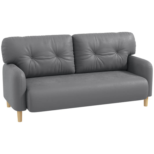 58" 2 Seat Sofa, Modern Love Seat, Upholstered Couch, Solid Wood Frame, Grey 2-Seater Sofas Grey at Gallery Canada