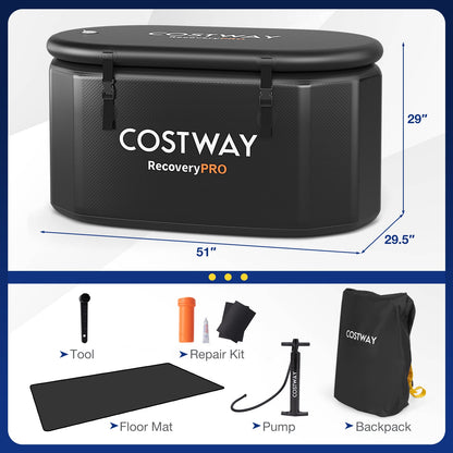 Portable Ice Bath Tub for Home with Lid and Protective Cover, Black Spa & Salon at Gallery Canada