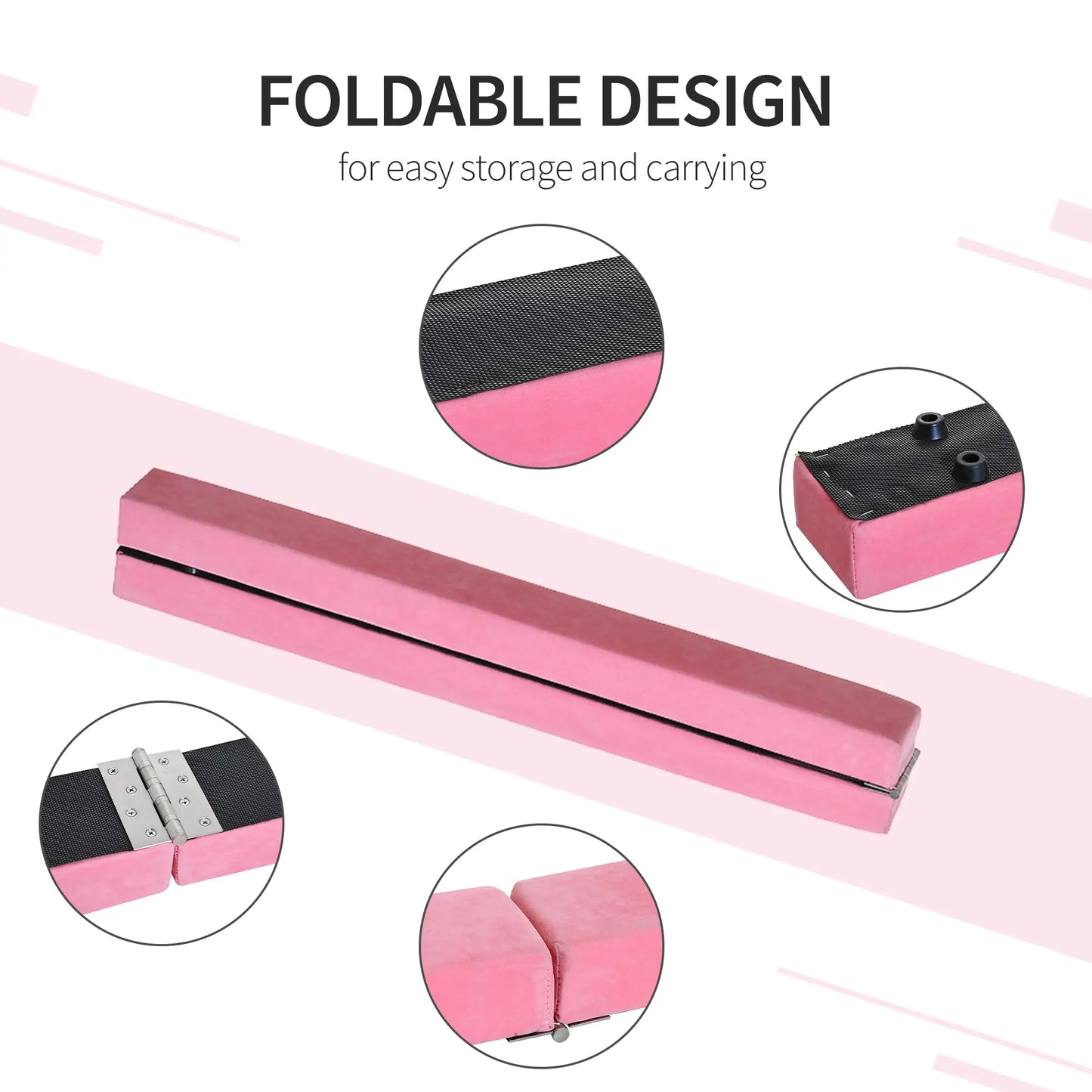 7ft Folding Balance Beam, Gymnastics Beam with Wood Core, Pink Gymnastics Mats at Gallery Canada