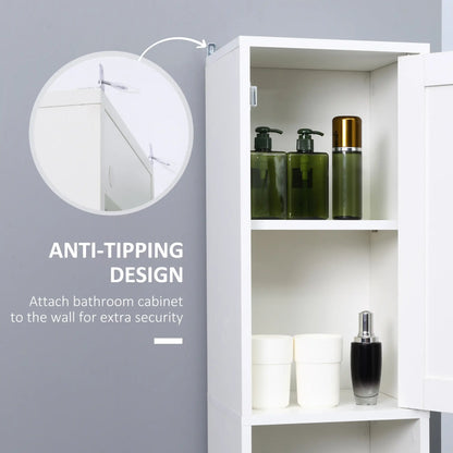Tall Bathroom Storage Cabinet with Mirror, Adjustable Shelves, White Bathroom Cabinets at Gallery Canada