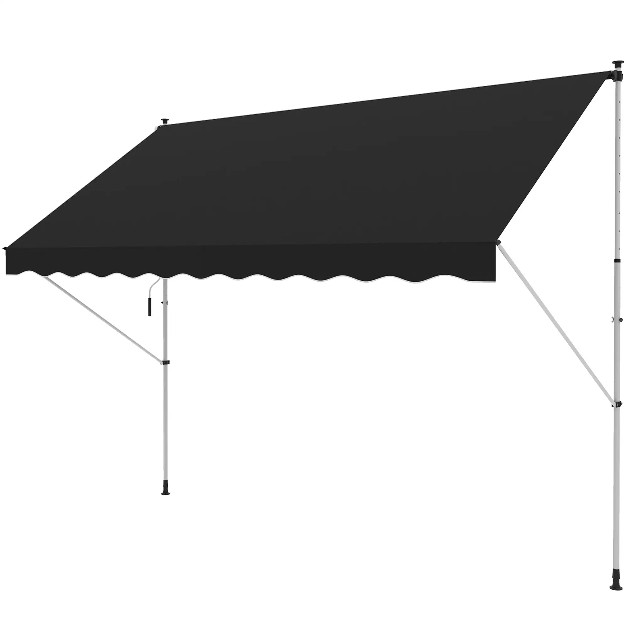 10x5ft Manual Retractable Awning, For Window Door Porch, Black Deck Awnings Black at Gallery Canada
