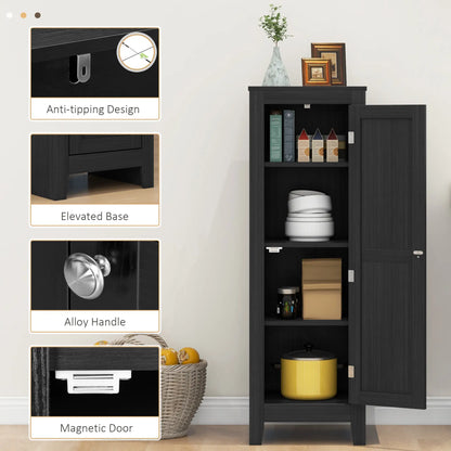 Adjustable Shelf Kitchen Pantry Storage Cabinet, Black Kitchen Pantry Cabinets at Gallery Canada