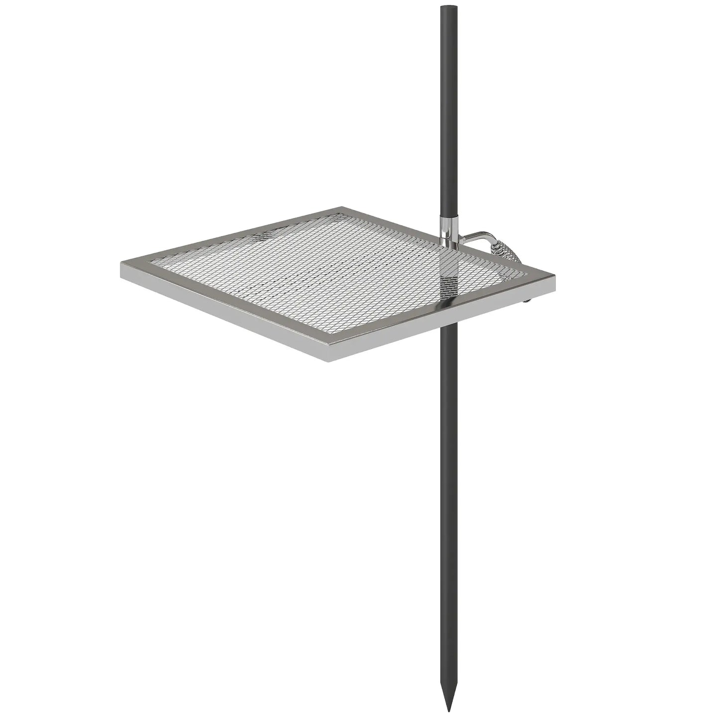 Swivel Campfire Grill, 360 Adjustable Heavy Duty Chrome Steel, Silver Charcoal BBQ Grils Silver, Black at Gallery Canada