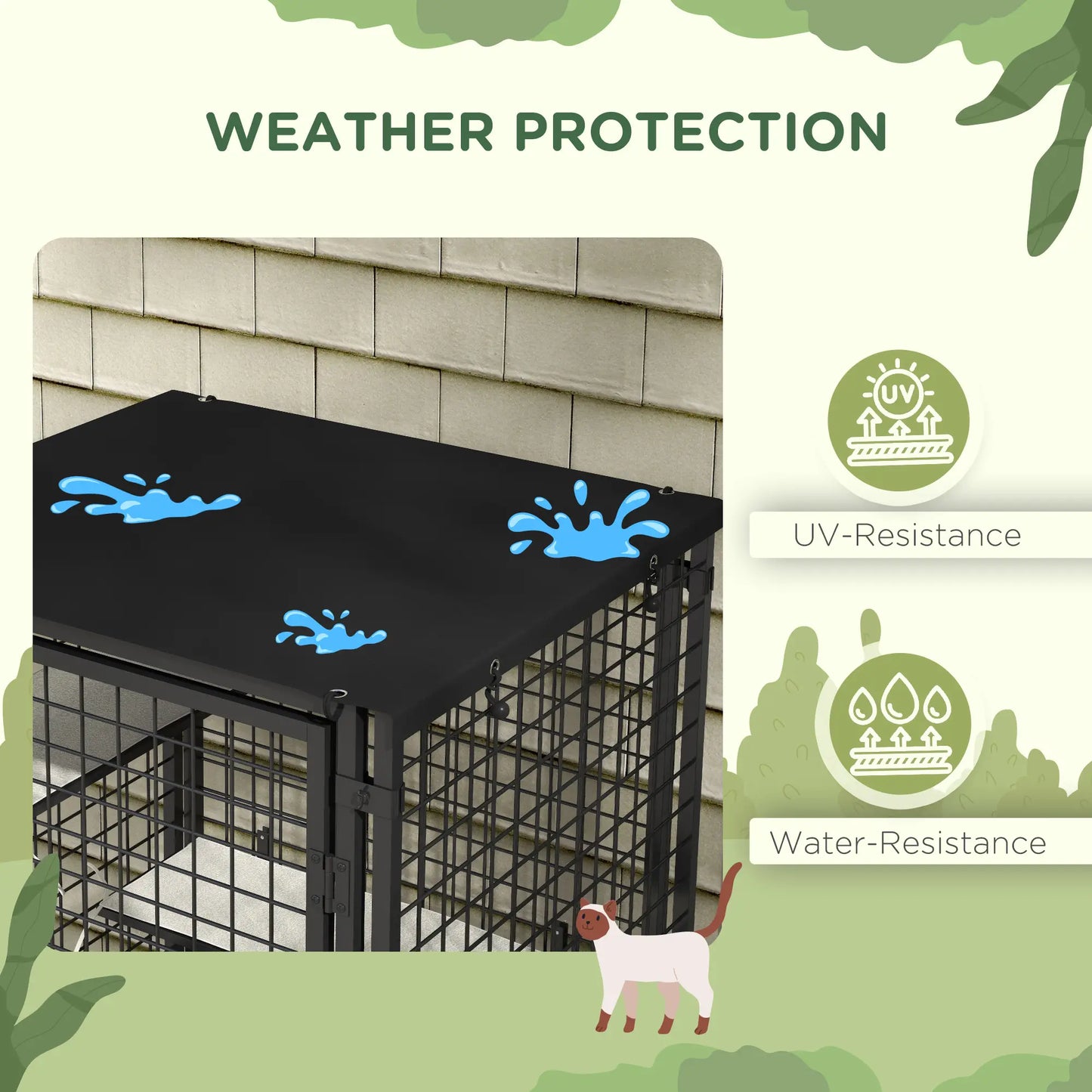 Multi-Level Cat Cage, Outdoor Catio, Steel, UV Water Resistant Cover, 5 Platforms, Soft Pads, Black Outdoor Cat Enclosures at Gallery Canada