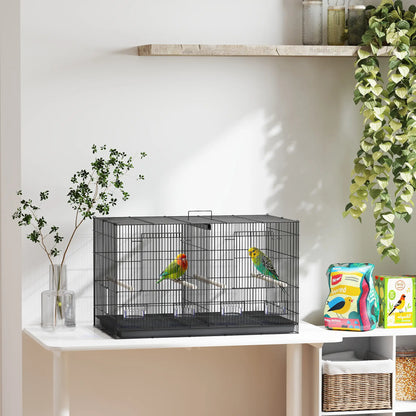 18" H Bird Cage, Large Parakeet Cage, Black